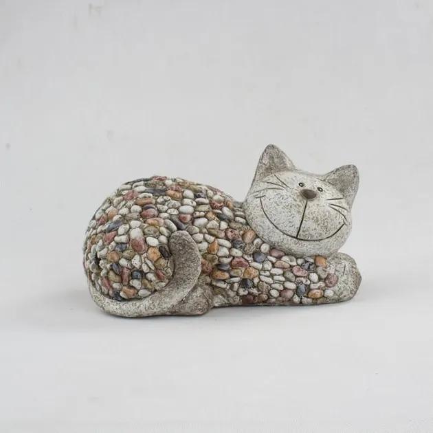 Záhradná dekorácia Dakls Garden Deco Cat With Stones, výška 18 cm