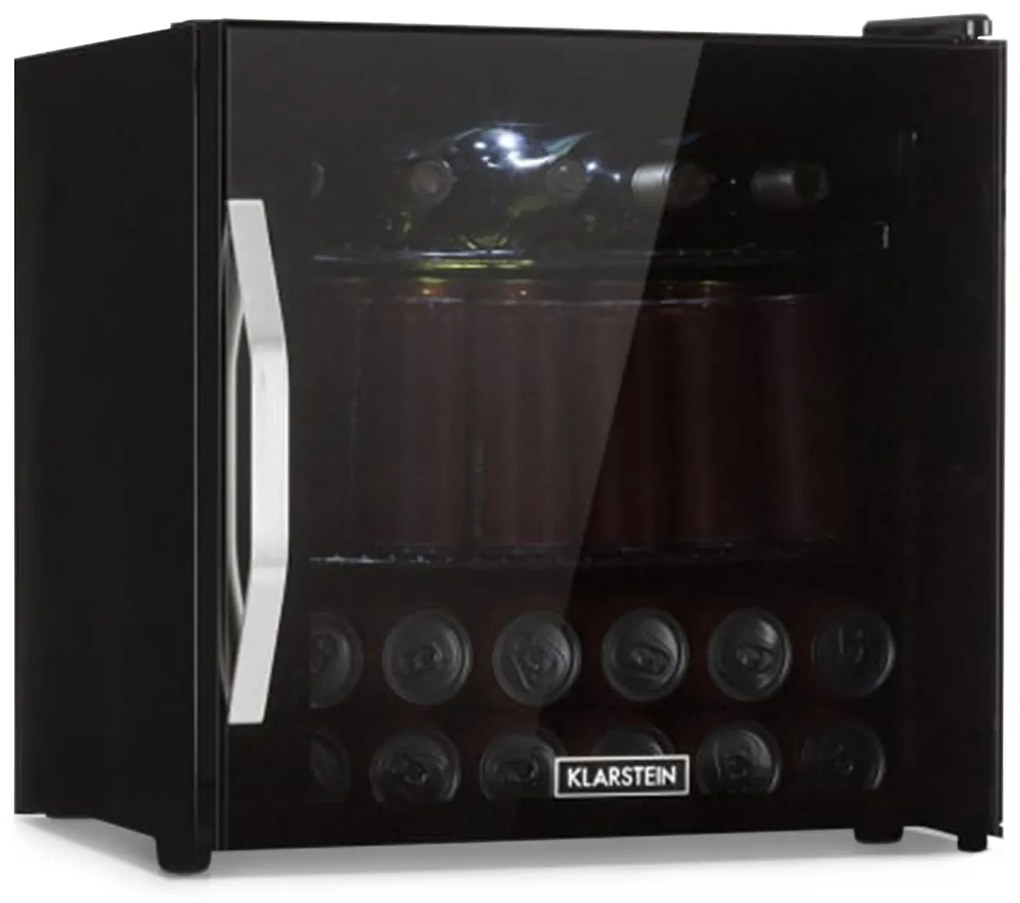 Klarstein Beersafe L Onyx, chladnička, energet. trieda E, LED, kovové police, sklenené dvere, čierna