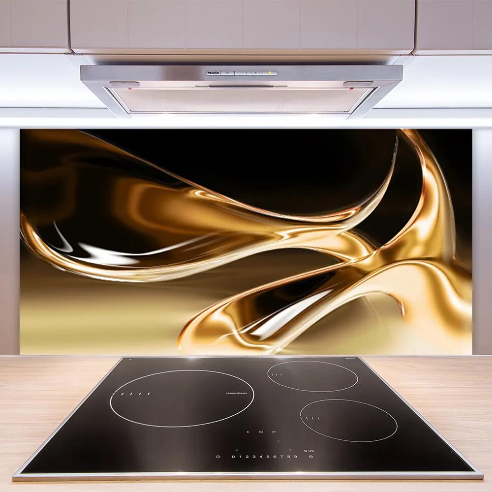 Sklenený obklad Do kuchyne Zlato abstrakcia art umenie 120x60 cm