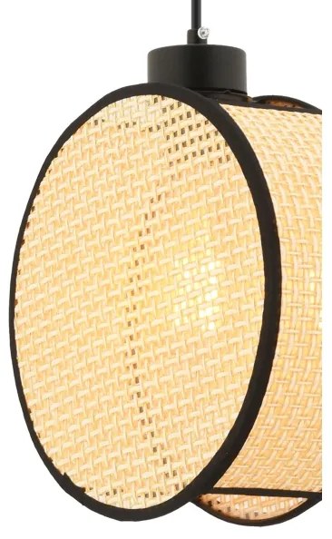 Luster na lanku DRUM 1xE27/60W/230V béžová/čierna