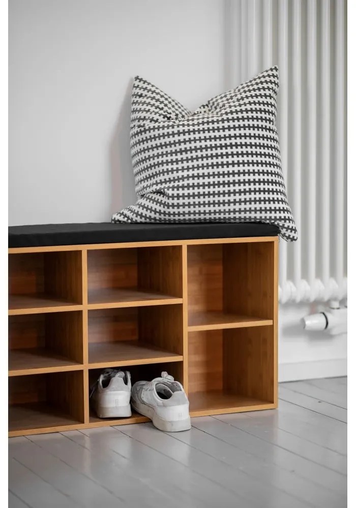 Skrinka na topánky v dekore exotického dreva s lavicou v prírodnej farbe Loft – Wenko