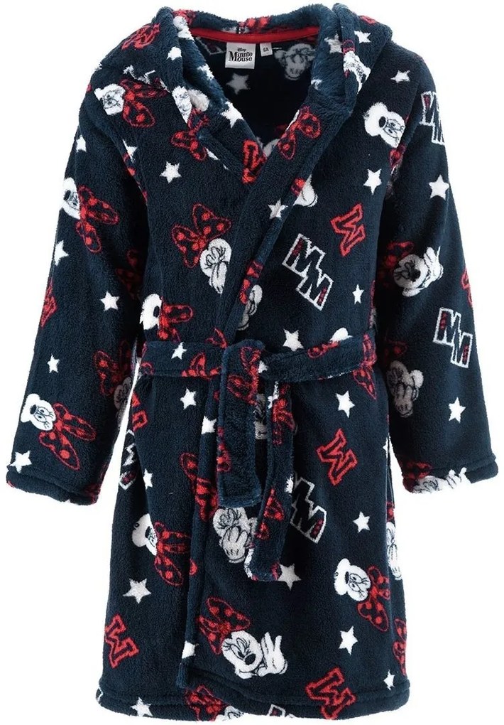 Detský / dievčenský coral fleece župan s kapucňou Minnie Mouse - Disney, EU 98 Tmavo modrá