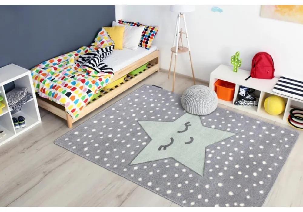 Detský kusový koberec Hviezda šedý 140x190cm