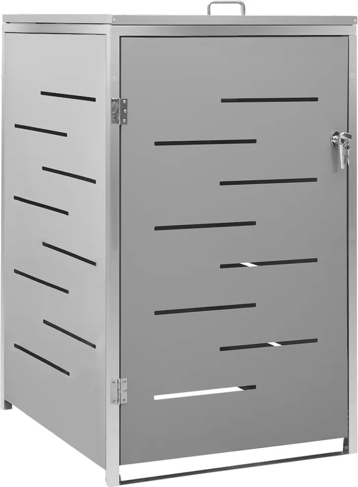 vidaXL Ohrada na 1 odpadkový kôš 69x77,5x112,5 cm nehrdzavejúca oceľ