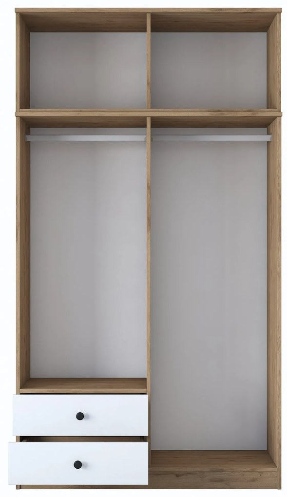 Šatníková skriňa BA 121 120 cm orech/biela