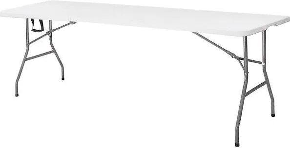 SPRINGOS Cateringová súprava, turistický stôl 240 cm so 8 stoličkami, skladacia biela súprava