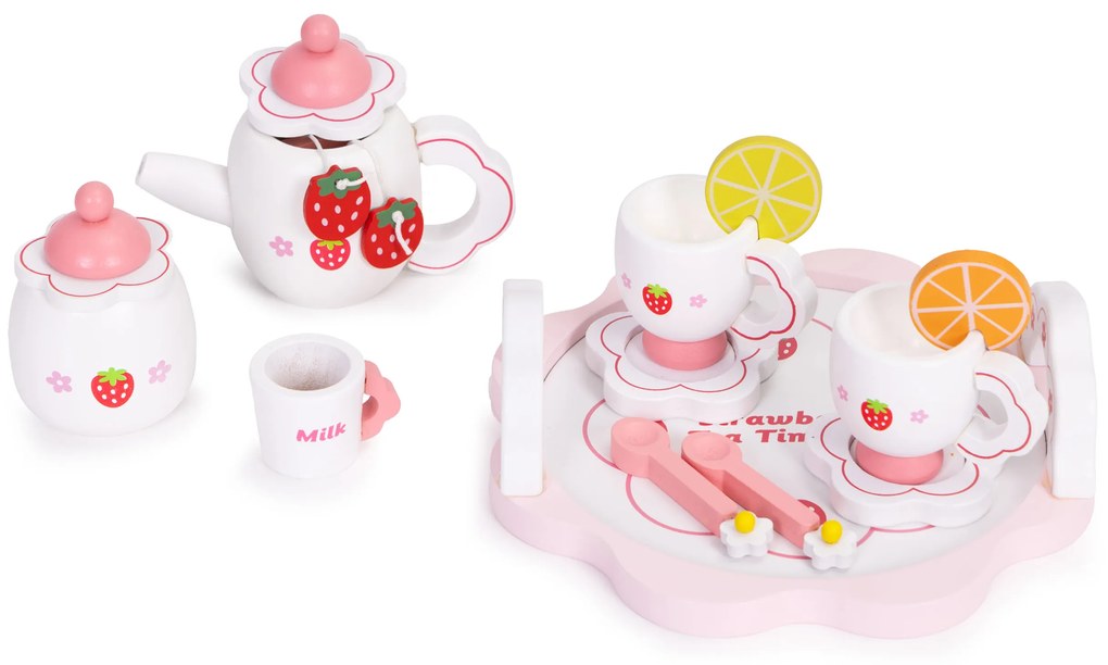 Drevená čajová súprava čajník 14 kusov ECOTOYS