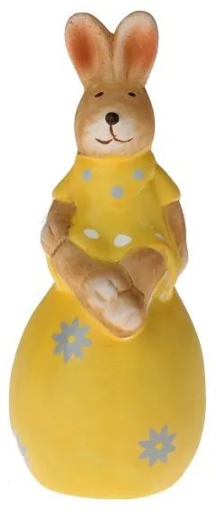 Keramický zajac s vajíčkom 8x15x6,5 cm