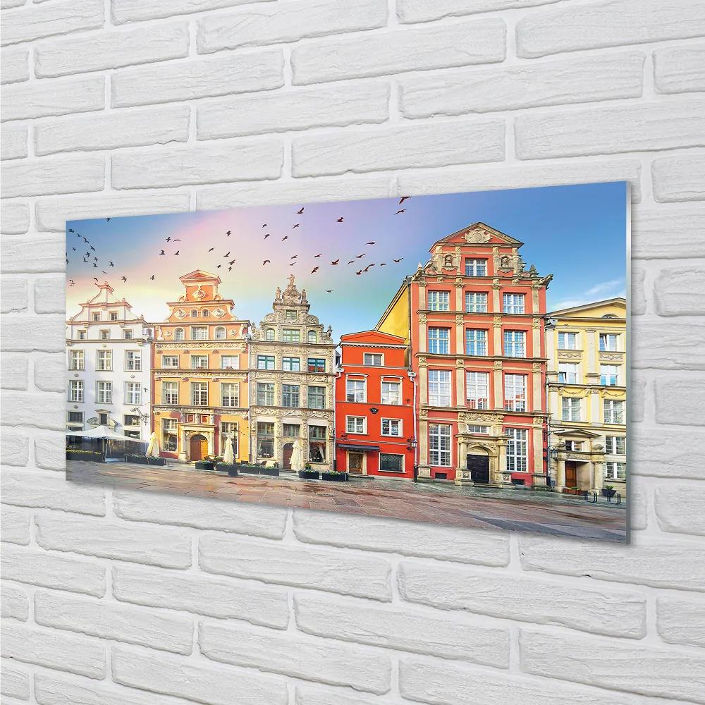 Nástenný panel  Gdańsk budovy staré mesto 125x50 cm