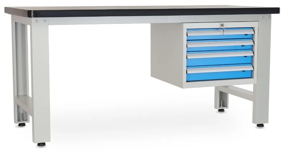 Dielenský stôl Solid MDF-04, 180 cm, závesný box, čierna