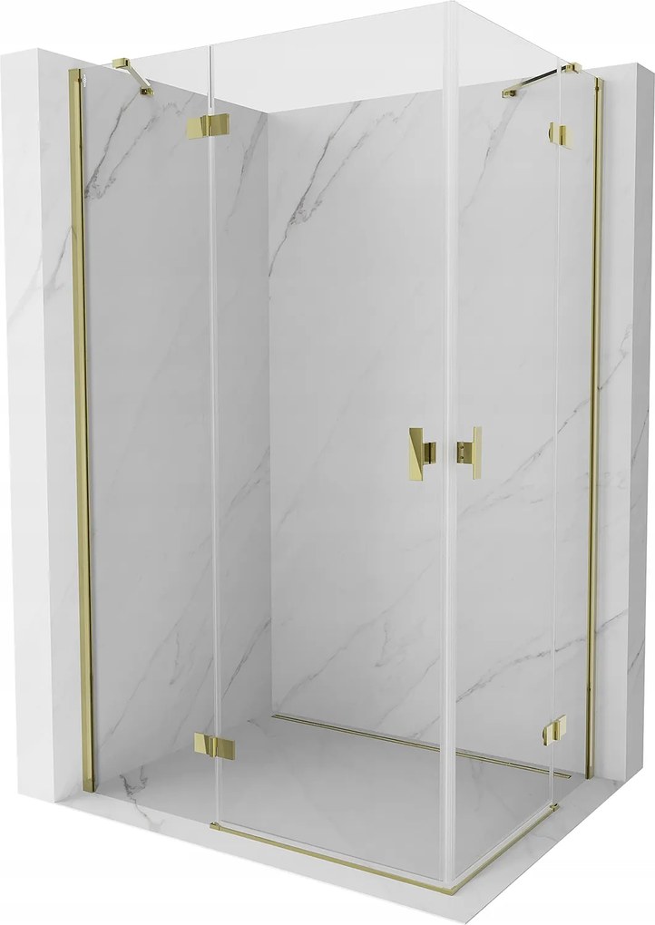 Mexen Mist-H Duo sprchová kabína 70x80cm, otočná, zlatá, transparentná