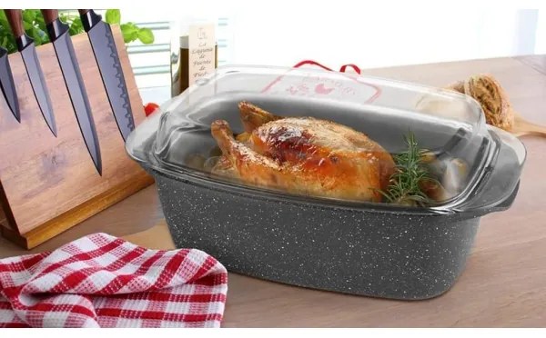 Pekáč s pokrievkou 32x20x11 cm, čierny