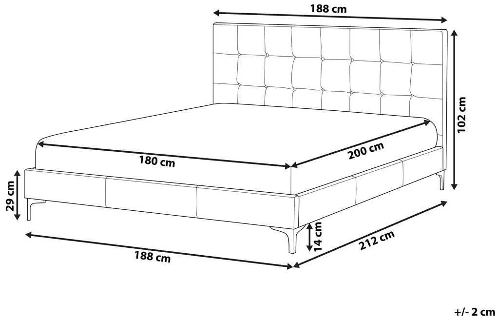 Posteľ z umelej kože 180 x 200 cm sivá AMBERT Beliani