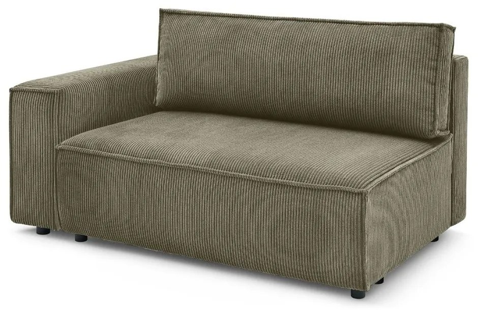 Svetlozelený menčestrový modul pohovky (ľavý roh) Nihad modular – Bobochic Paris