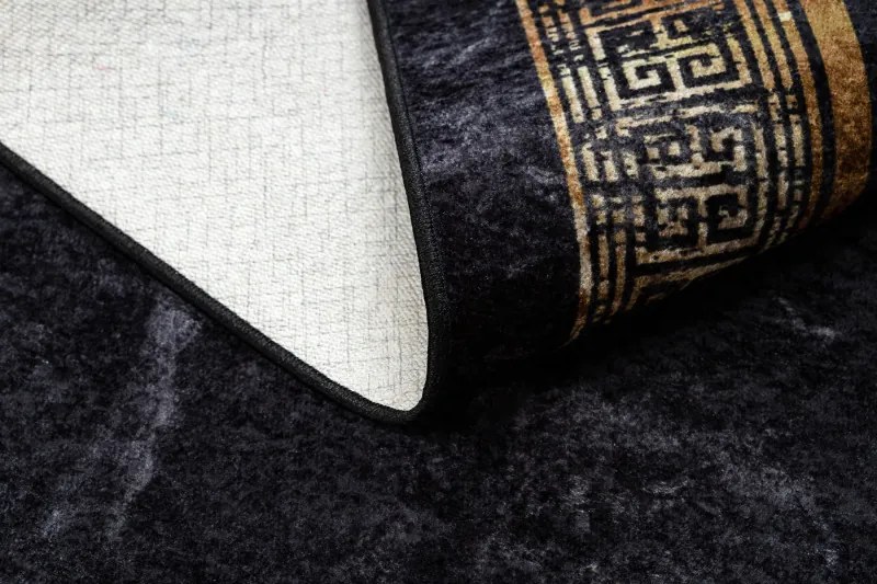 Dywany Łuszczów, Kusový koberec Miro 51278.809 Marble black/gold, 160x220, čierna, chodba / predsieň