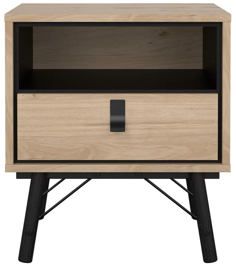 Nočný stolík v dekore duba v prírodnej farbe Ry – Tvilum