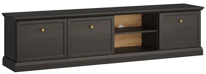 TV Stolík Lucca 3D čierny grafit