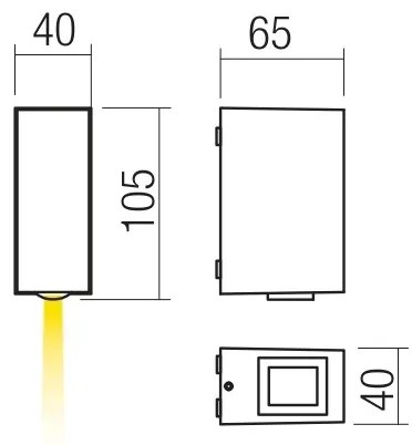 Redo 90416 - LED Vonkajšie nástenné svietidlo ACE LED/3,36W/230V 4000K IP54 šedá