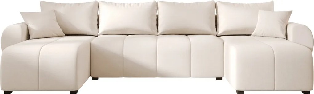 Rozkladacia obojstranná sedacia súprava do U SEVIO 311x145 cm, krémová + 2 vankúšiky ZDARMA