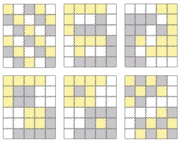 KINDERKRAFT - Penové puzzle LUNO 30ks šedá/žltá