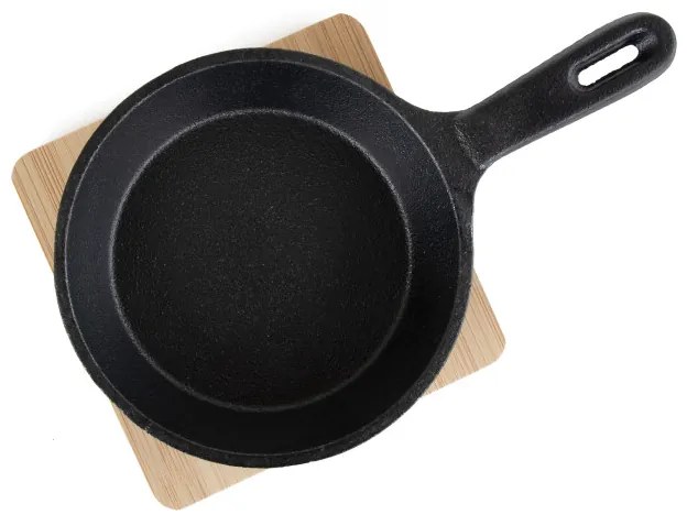 Liatinová panvica s bambusovou podložkou ANDREAS čierna ALL 940785