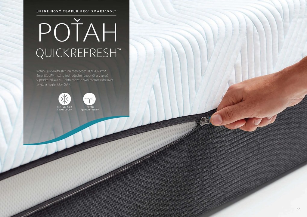 TEMPUR® PRO Soft 21 - mäkký QuickRefresh poťah Rozmery: 200x220, Varianta: Tempur CoolTouch