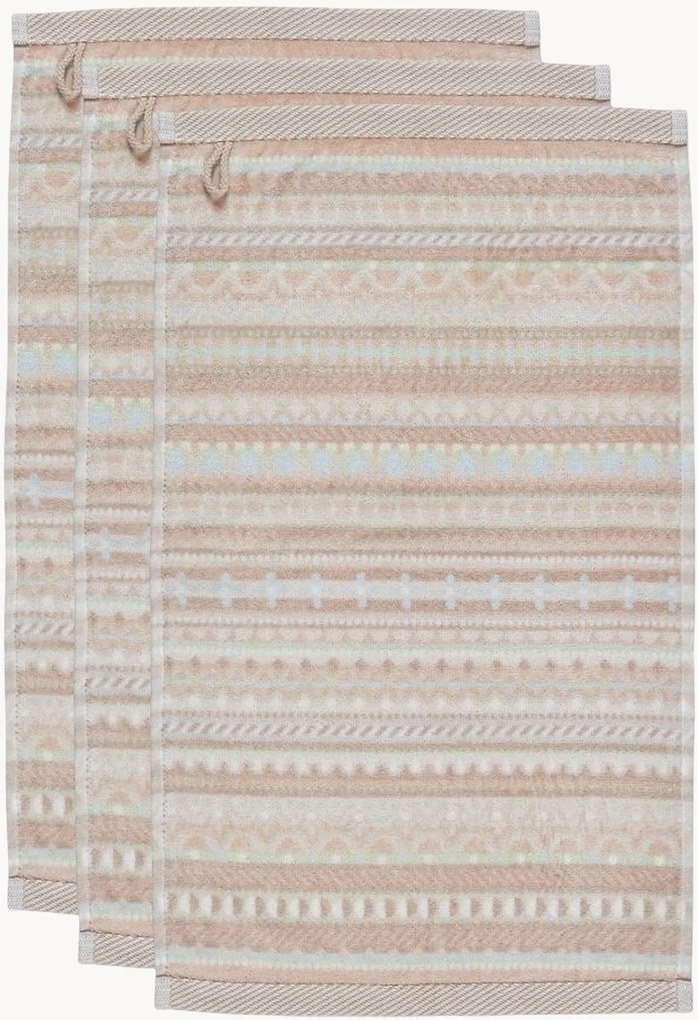 Uteráky pre hostí z velúru a bavlneného froté Geometric Print, 3 ks