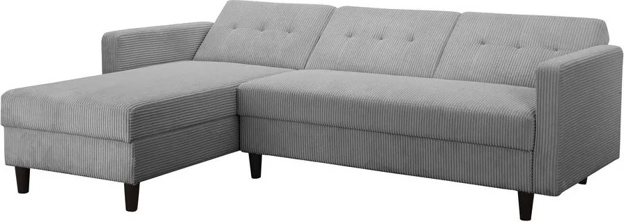 Svetlosivá menčestrová rozkladacia rohová pohovka Hartford – Støraa