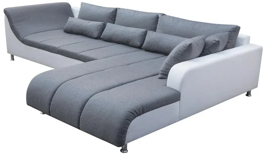 LOFT rohová sedacia súprava, Ľavá, biela/hnedá (soft 17/inari 27)