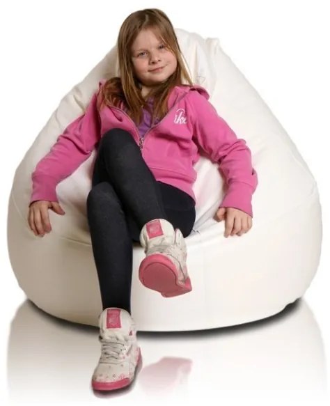 Sedací vak malá guľa biela EMI