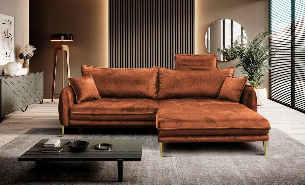XXXLutz ROHOVÁ SEDAČKA, textil, hrdzavá MID.YOU - Sedačky - 001574006203