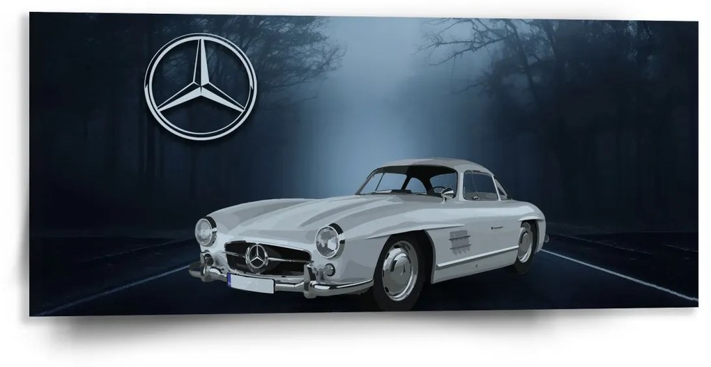 Sablio Obraz Mercedes-Benz 300 SL V lese - 110x50 cm
