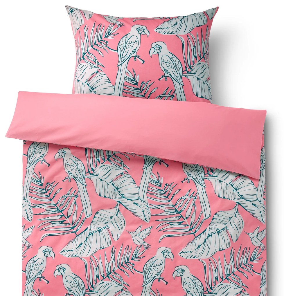 Posteľná bielizeň renforcé, tropická ružová, štandardná veľkosť