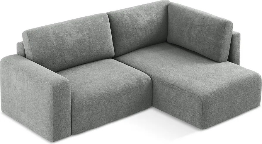 Sivá ženilková rozkladacia/s úložným priestorom rohová pohovka (pravý roh/do L) Kona – Makamii