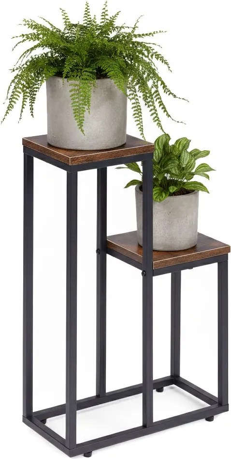 Stojan na květiny EVELIN 67x34,5 cm hnědý/černý