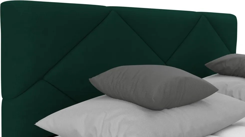 Posteľ Parana 160x200 cm, fľaškovo zelená zamatová látka