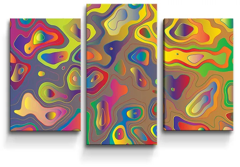Sablio Obraz - 3-dílný Farebné škvrny - 75x50 cm