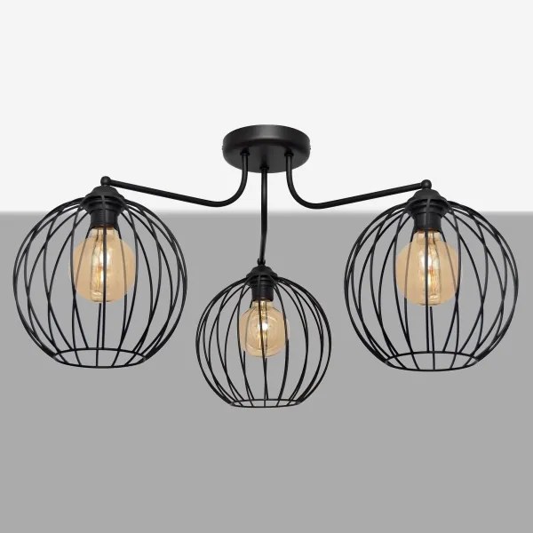 Luster prisadený MERCURE 3xE27/15W/230V čierna
