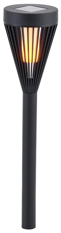 Exteriérové solárne svietidlo Flame, 1x čierne plastové tienidlo