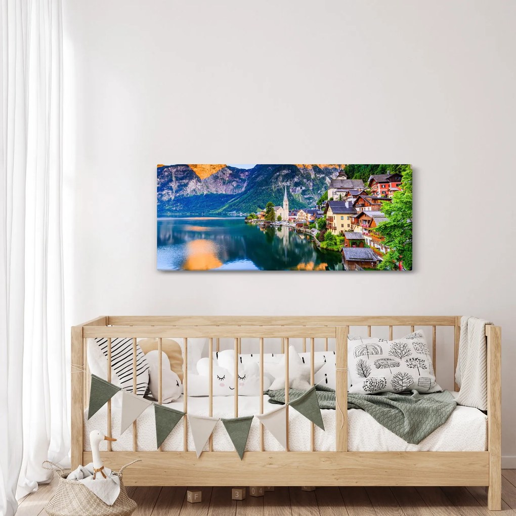 Obraz - Alpská dedina (120x50 cm)