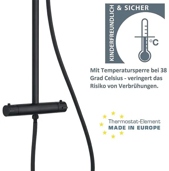 Schütte Sprchová tyč Madura Fresh s termostatickou batériou (čierna)  (100335878)
