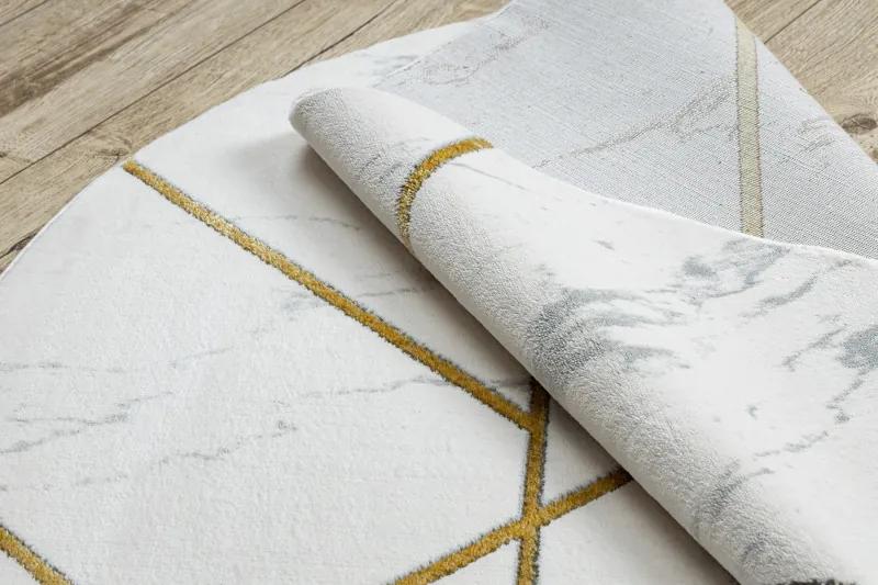 Dywany Łuszczów Kusový koberec Emerald geometric 1012 cream and gold kruh - 160x160 (priemer) kruh cm