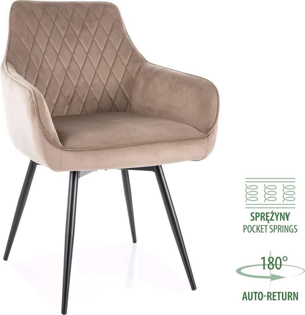 SI Marlo Velvet stolička tmavá béžová