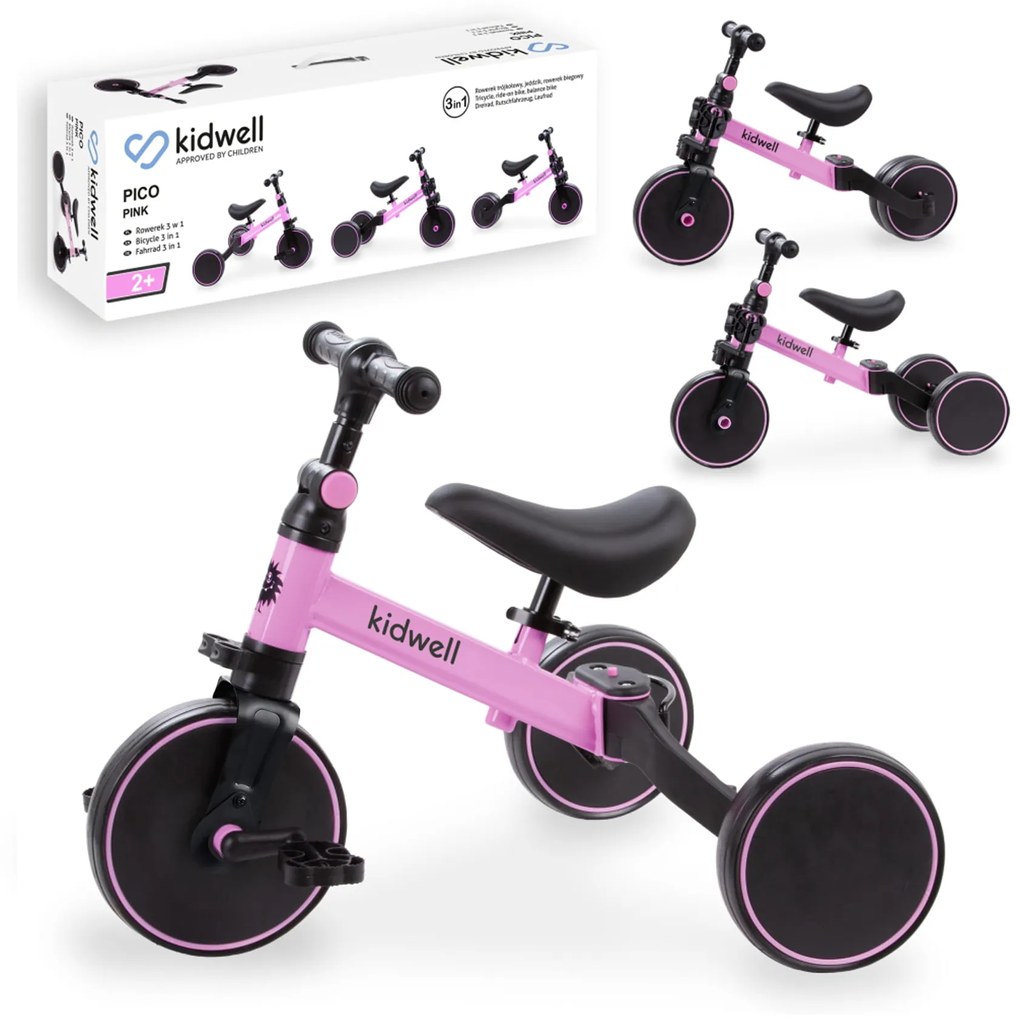 Cykloodrážadlo 3v1 PICO Pink ROSE