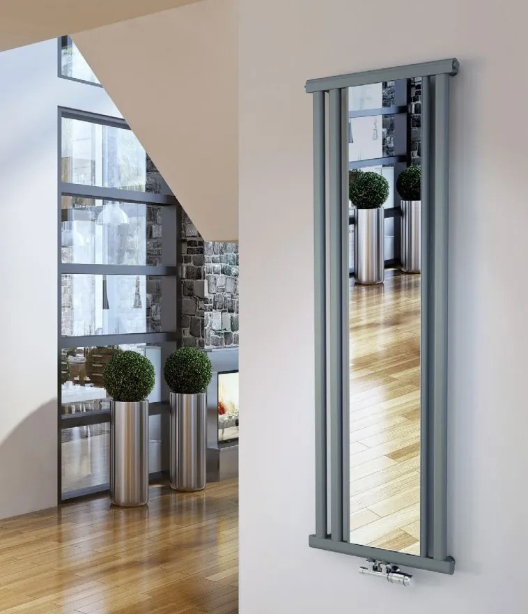 Regnis Kalipso Mirror, vykurovacie teleso 500x1000mm so stredovým pripojením 50mm, 531W, čierna matná, KALIPSOLUSTRO/1000/500/D5/BLACK