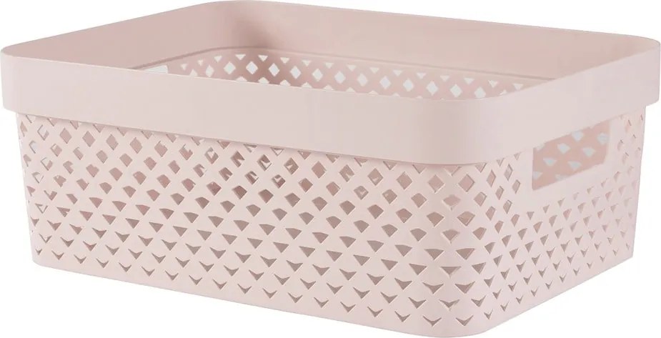 Svetloružový plastový úložný box 36x27x14 cm Pure – Curver