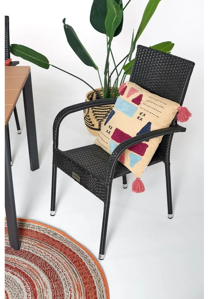 Čierna záhradná stolička z umelého ratanu Bonami Essentials Paris