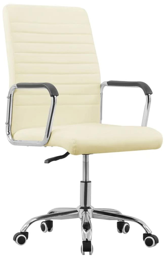 vidaXL Otočná kancelárska stolička krémová látková | BIANO