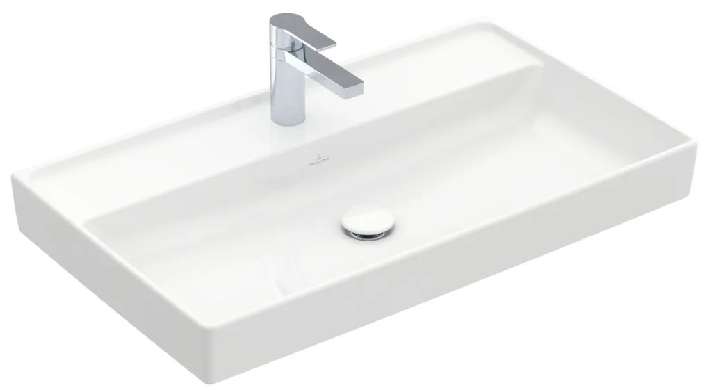 Villeroy & Boch COLLARO - Umývadlo na skrinku 800x470x160 mm, bez prepadu, biela Alpin CeramicPlus, 4A3381R1