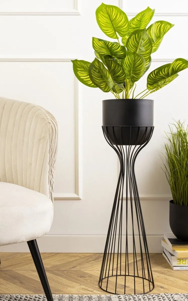 Kvetináč na stojane LOFT V 68 cm čierny